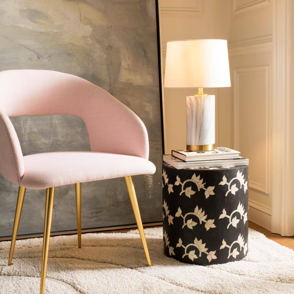 Mykonos Inspired Contemporary 18.25" White and Black Marble Desk Lamp