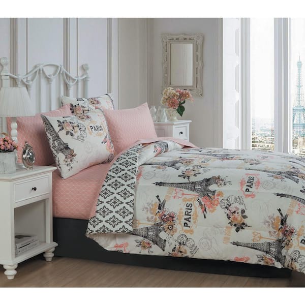 Avondale Manor Cherie 8-Piece Coral Queen Comforter Set