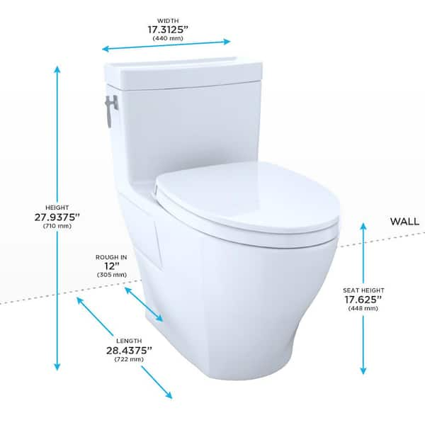 TOTO Nexus 1-Piece 1.28 GPF Single Flush Elongated ADA Comfort Height  Toilet with CEFIONTECT in Cotton White MS642124CEFG#01 - The Home Depot