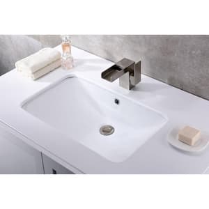 Lanmia Series 7.25 in. Ceramic Undermount Sink Basin in White