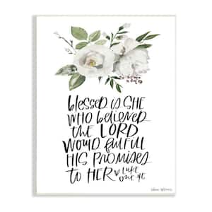 Blessed Is She Who Believed Proverb Luke 1:45 By Valerie Wieners Unframed Print Religious Wall Art 13 in. x 19 in.