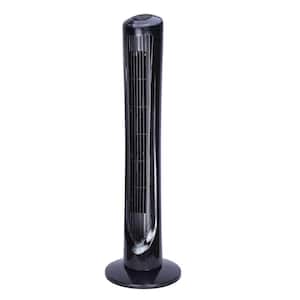 40 in. 3 Speed Remote Control Oscillating Tower Fan in Black