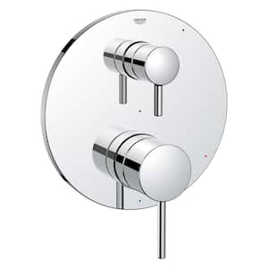 Timeless 2-Way Diverter 2-Handle Wall Mount Tub and Shower Faucet Trim Kit in Chrome (Valve Not Included)