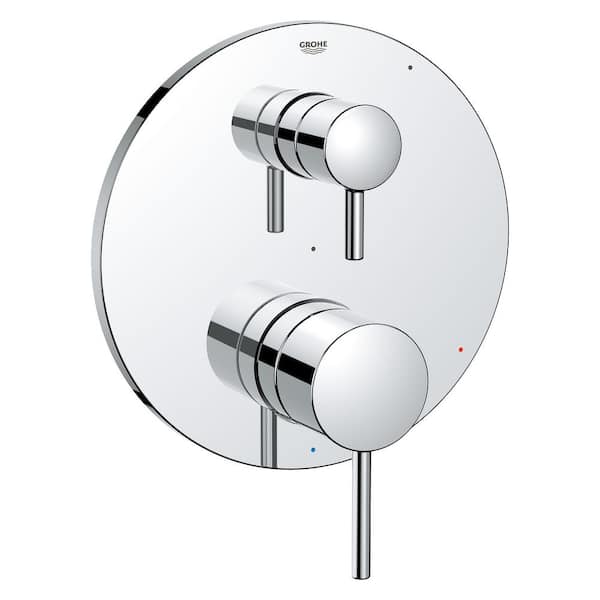 GROHE Timeless 2-Way Diverter 2-Handle Wall Mount Tub and Shower Faucet Trim Kit in Chrome (Valve Not Included)