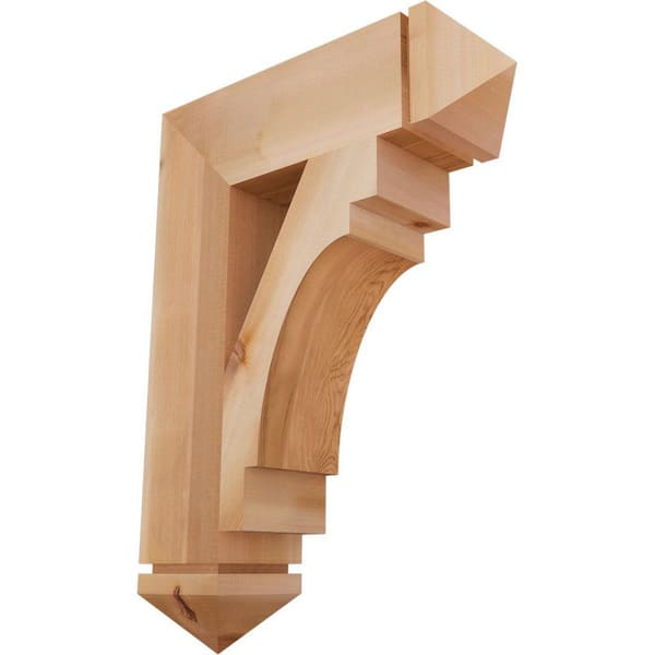Ekena Millwork 5.5 in. x 30 in. x 22 in. Western Red Cedar Merced Arts and Crafts Smooth Bracket