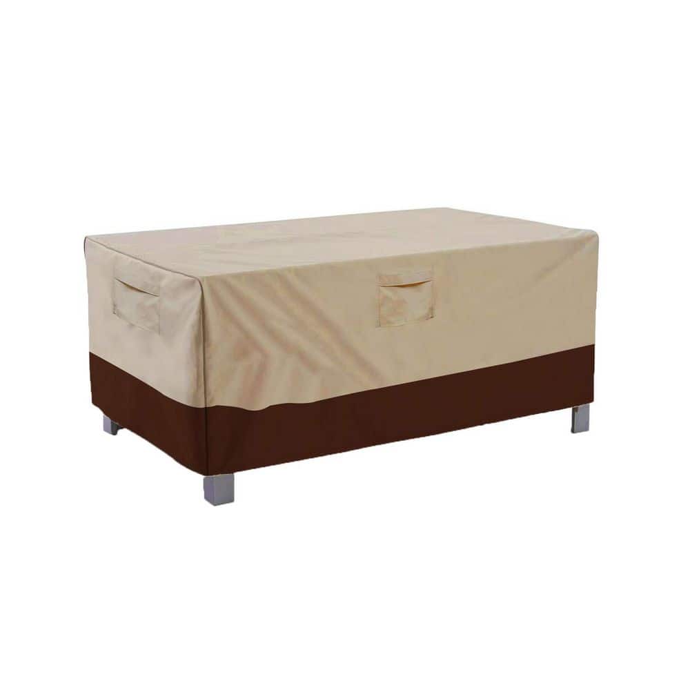 X-Large Beige & Brown Heavy Duty Waterproof Rectangular/Oval Patio Table Cover for Outdoor Furniture Protection price history on PriceWatchPro