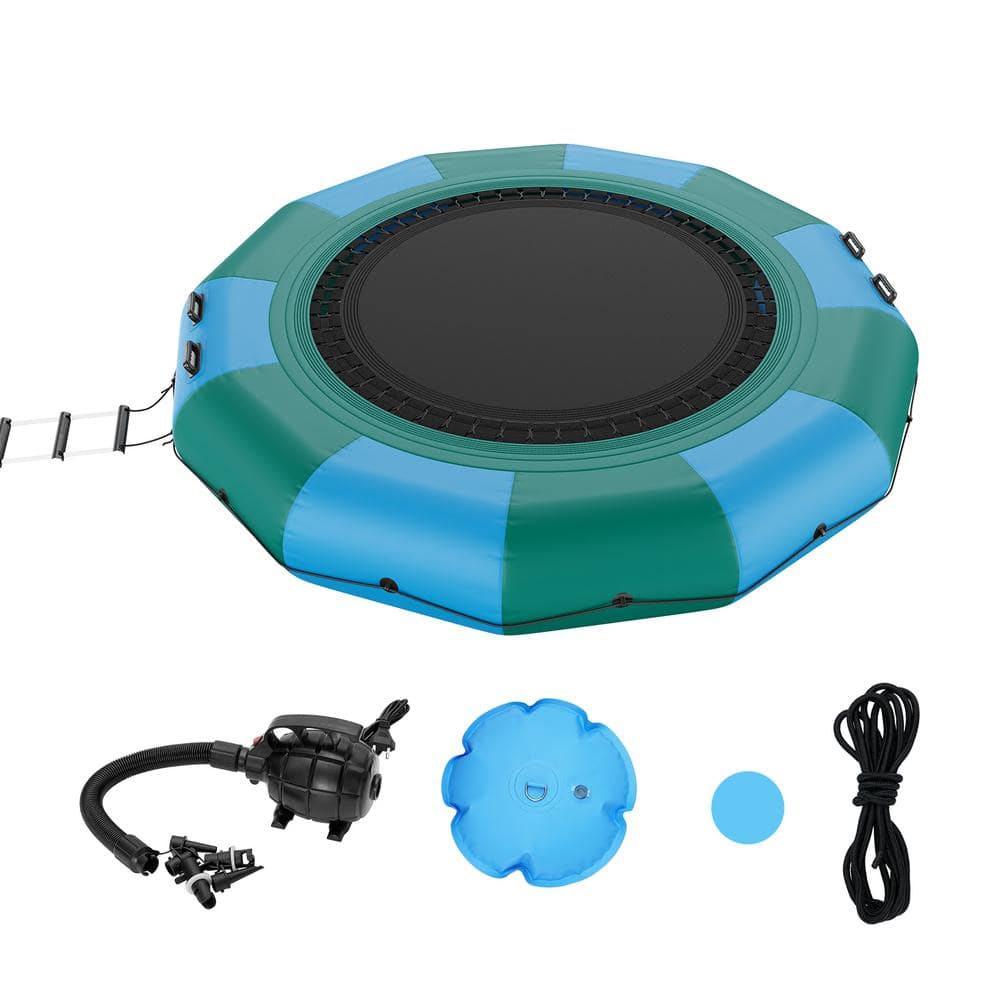 VEVOR Inflatable Water Bouncer 12 ft. Recreational Water Trampoline Portable Bounce Swim Platform for Kids Adults