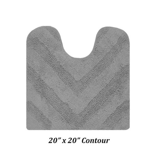 Hugo 20 in. x 20 in. Gray 100% Cotton Contour Bath Rug