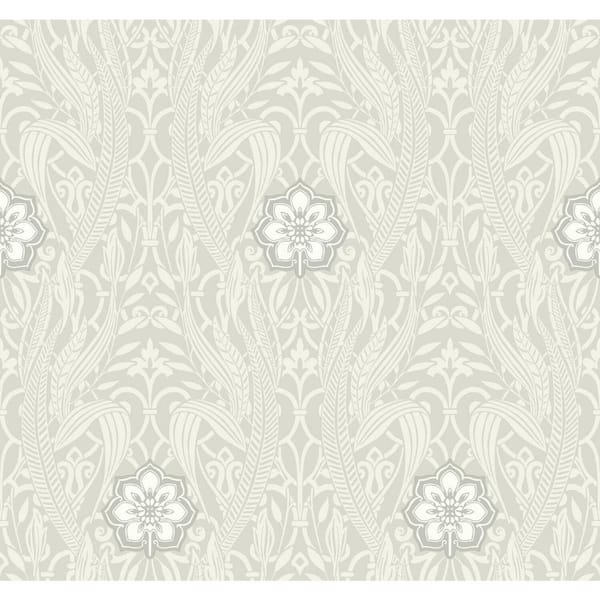 York Wallcoverings 60.75 sq ft Gray Gatsby Damask Pre-Pasted Wallpaper