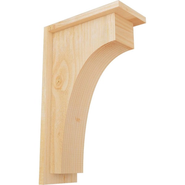 Ekena Millwork 6 in. x 12 in. x 20 in. Douglas Fir Huntington Rough Sawn Corbel with Backplate