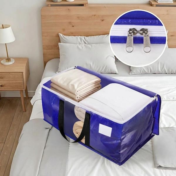 Anqtovp Blue Storage Bags 6 Pack with Clear Window Strong Handles