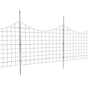 Garden Fence, 36. 6 in. (H) x 12 ft. (L) Animal Barrier Fence, Decorative Metal Fencing with 2.5 in. Spike Spacing