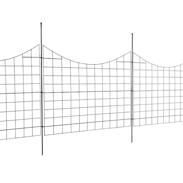 SVOPES Garden Fence, 36. 6 in. (H) x 12 ft. (L) Animal Barrier Fence, Decorative Metal Fencing with 2.5 in. Spike Spacing