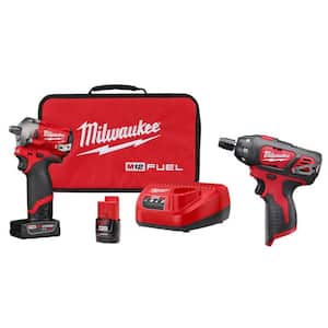 M12 FUEL 12V Lithium-Ion Brushless Cordless Stubby 1/2 in. Impact Wrench Kit with M12 1/4 in. Hex Screwdriver