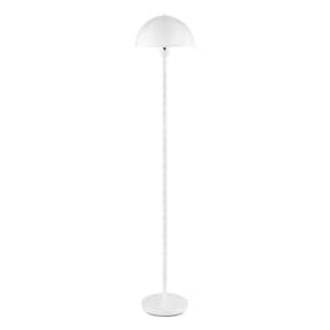 Corbin 56 in. White 1-Light Standard Floor Lamp with Metal Dome Shade