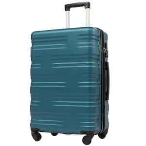 29.5 in. Antique Blue Green Expandable ABS Hardside Spinner Luggage 28" Suitcase with TSA Lock, Telescoping Handle