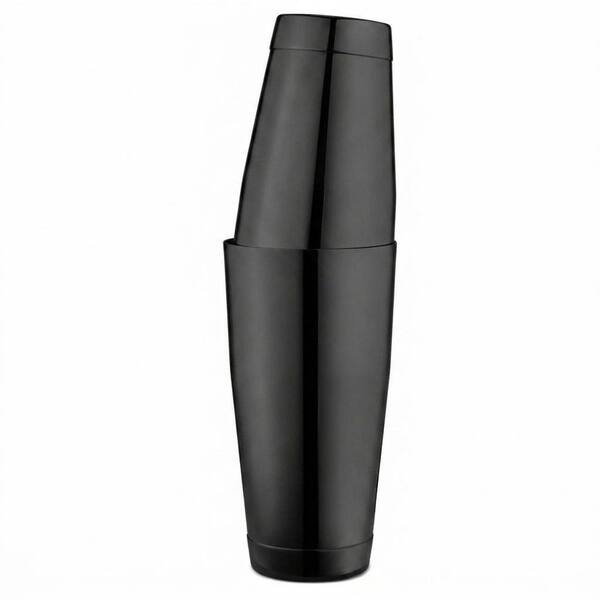 Black Boston Cocktail Shaker Set with 28 oz Weighted and 18 oz Unweighted Stainless Steel Tins