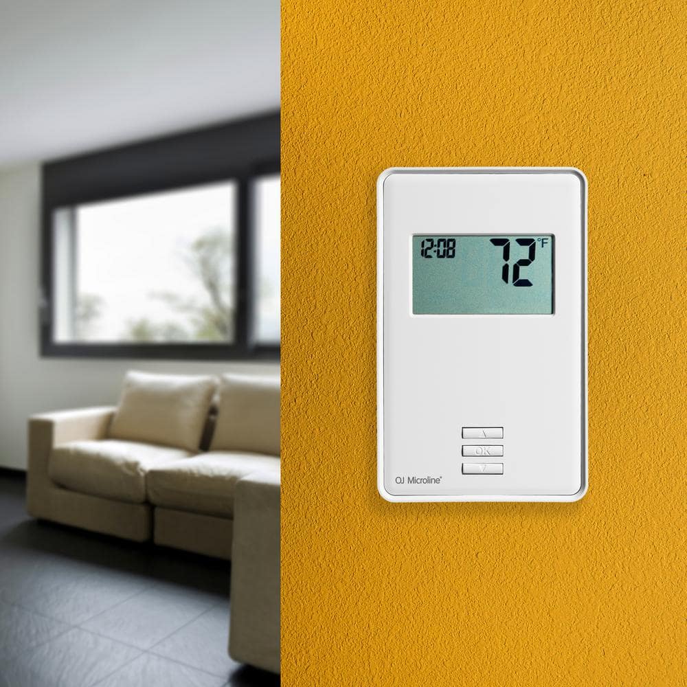 White Digital Non-Programmable Thermostat with Floor Sensor