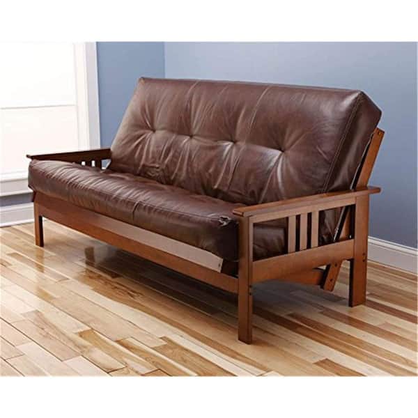 79 in. Barbados/Oregon Trail Saddle Polyester Upholstered Full Size Futon Set with Mattress