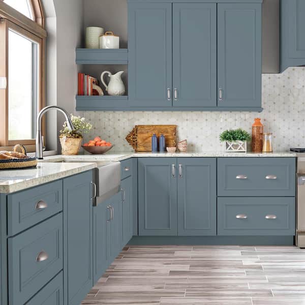 Behr Premium 1 Gal N480 5 Adirondack Blue Semi Gloss Enamel Interior Cabinet And Trim Paint 712301 The Home Depot - Best White Paint Color For Kitchen Cabinets Behr