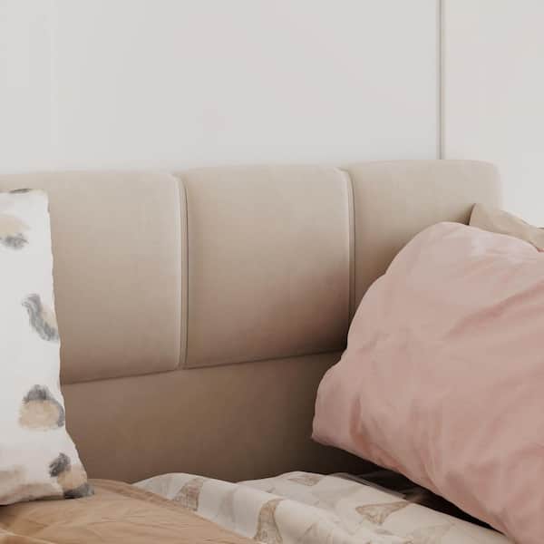 Harper & Bright Designs Beige Twin Size Velvet Upholstered Daybed