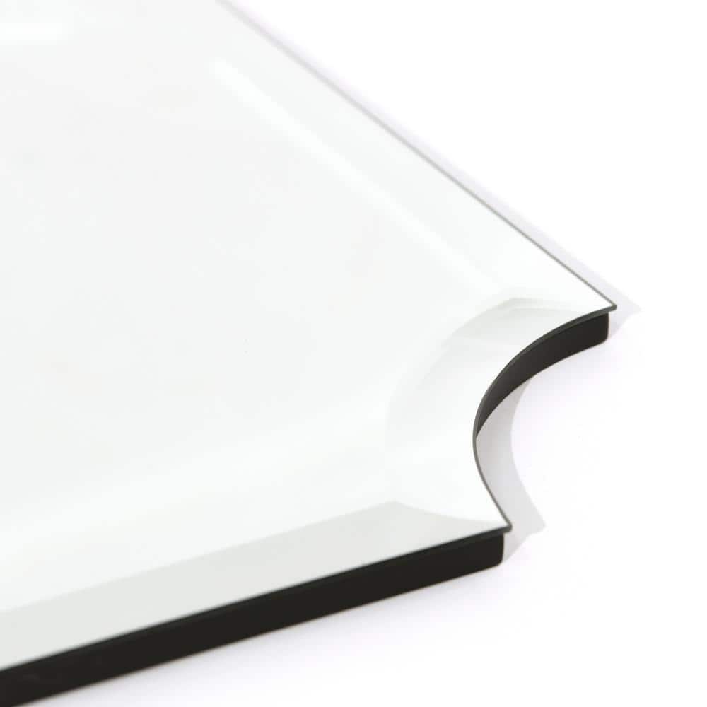 Elegant Frameless Scalloped 24x36 Rectangular Wall Mirror