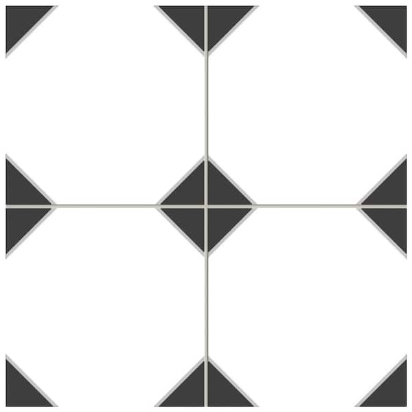 Canterbury Black 13 in. x 13 in. Porcelain Floor and Wall Take Home Tile Sample