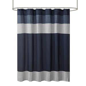 72 in. W x 72 in. Polyester Shower Curtain in Navy