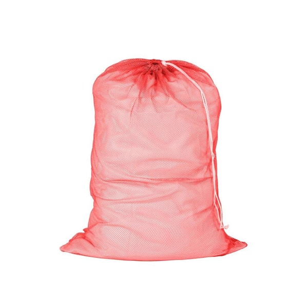 Honey-Can-Do 24 in. x 36 in. Mesh Laundry Bag in Red (2-Pack)