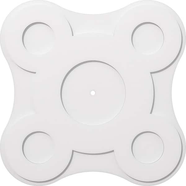 Ekena Millwork 1 in. P X 13-1/4 in. C X 38 in. OD X 1 in. ID Luna Architectural Grade PVC Contemporary Ceiling Medallion