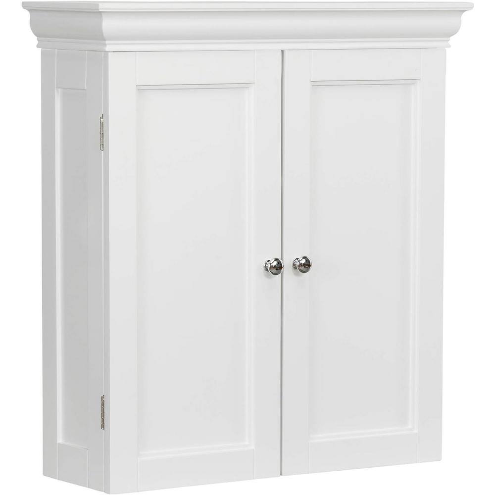22.25 in. W x 8 in. D White Decorative Wall Shelf, Wall Cabinet