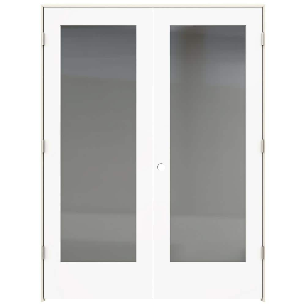 JELD-WEN 30 in. x 80 in. Tria Modern White Left-Hand Mirrored Glass ...