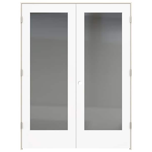 JELD-WEN 30 in. x 80 in. Tria Modern White Left-Hand Mirrored Glass Molded Composite Double Prehung Interior Door