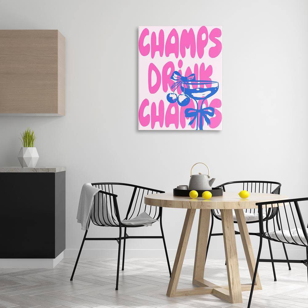 Champs Drink Champagne by House of Lulu Unframed Typography Graphic Art Print 40 in. x 30 in. price history on PriceWatchPro