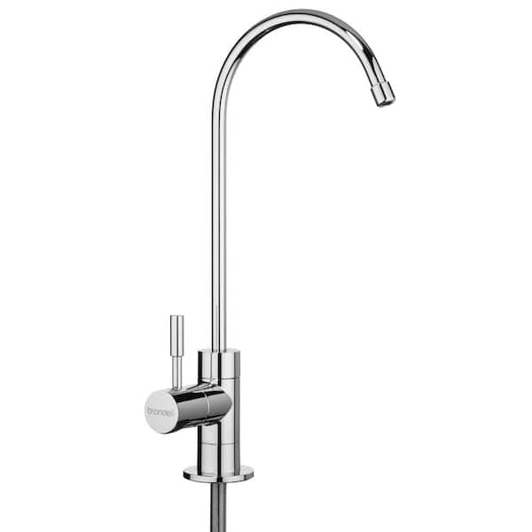 Brondell Single Handle Water Filtration Beverage Faucet with 6-month Universal LED Filter Change Indicator in Polished Chrome