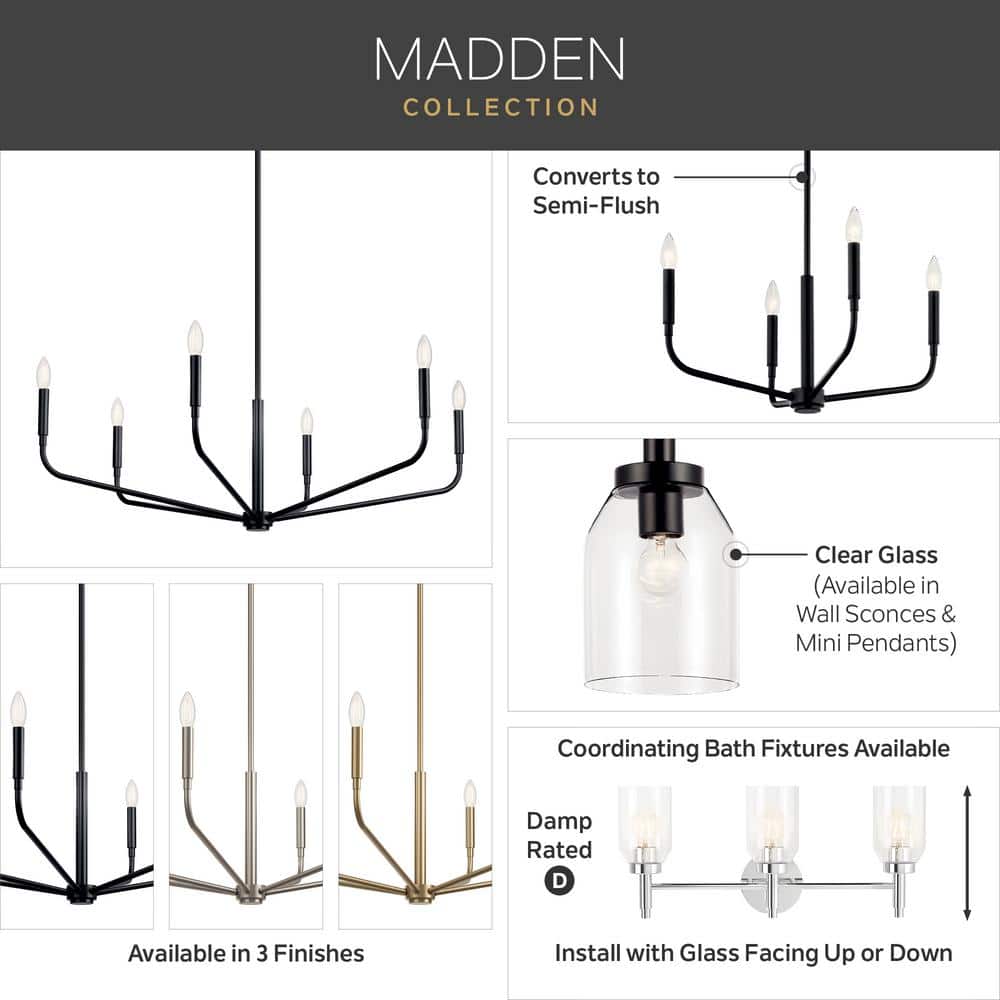 Madden 32" Gold and Bronze Candle Chandelier Light