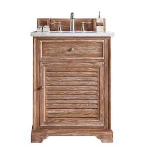 Savannah 26 in. w 23.5 in.D x 34.3 in. H Single Bath Vanity in Driftwood with Solid Surface Top in Arctic Fall