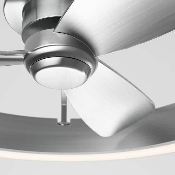 Artika Edwin 25 In Integrated Led Indoor Brushed Nickel Ceiling Fan With Light Remote Sur Sl The Home Depot - What Is The Brightest Ceiling Fan Light