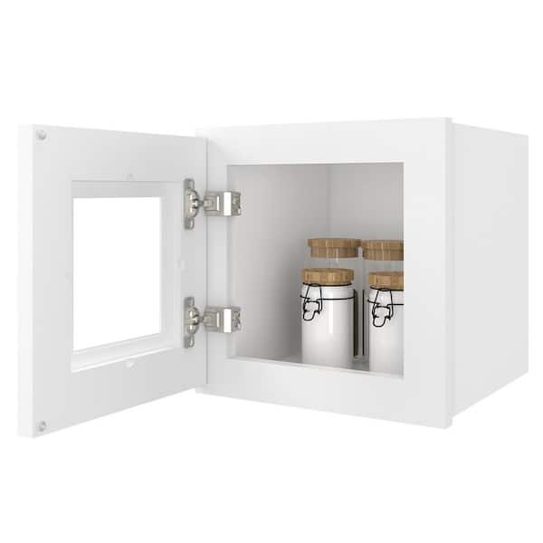 Ready to Assemble 9x42x12 in. Shaker Wall End Open Shelf Cabinet in White