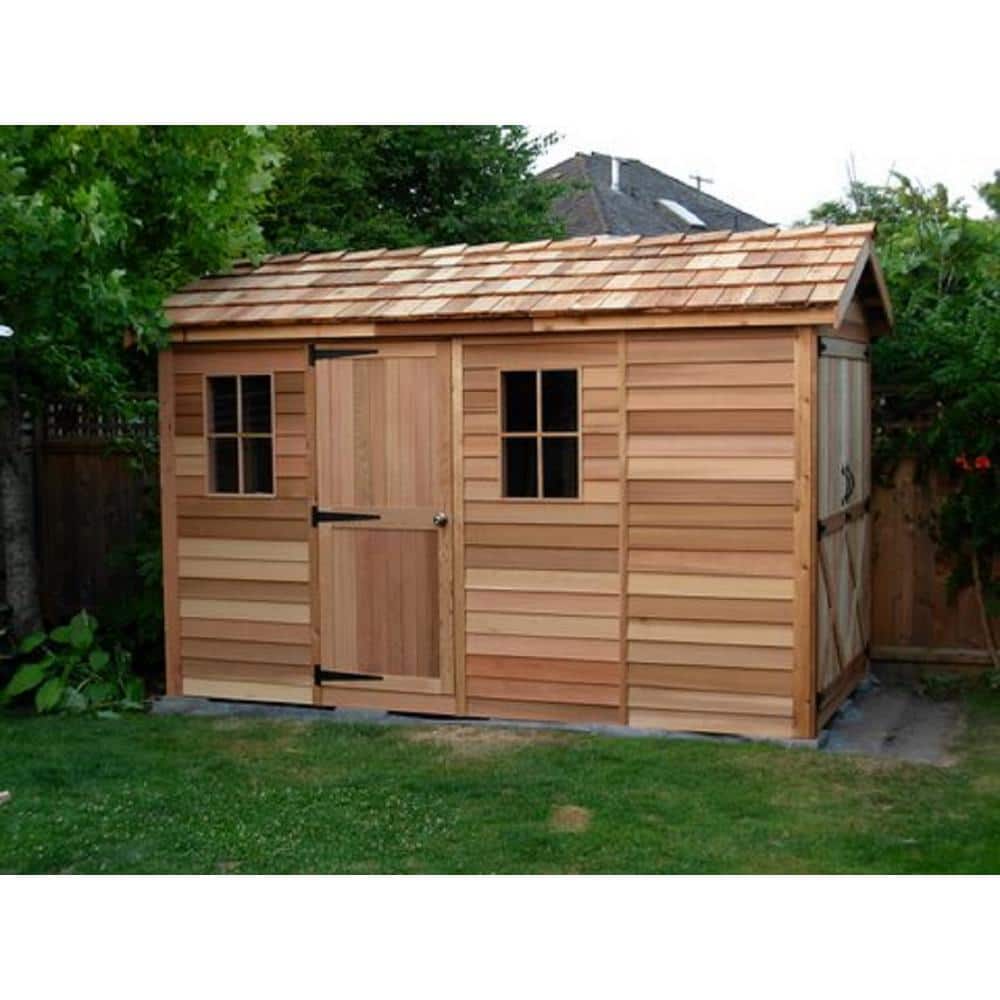 Western Red Cedar Ranch Style Storage Shed with Dutch Doors and Windows
