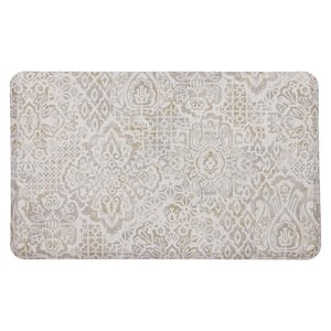 Damask Nouveau Tan 1 ft. 6 in. x 2 ft. 6 in. Kitchen Mat