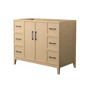 Elan 41 in. W x 21.5 in. D x 34.25 in. H Single Bath Vanity Cabinet without Top in White Oak with Matte Black Trim
