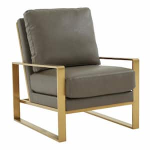 Jefferson Grey Faux Leather Arm Chair
