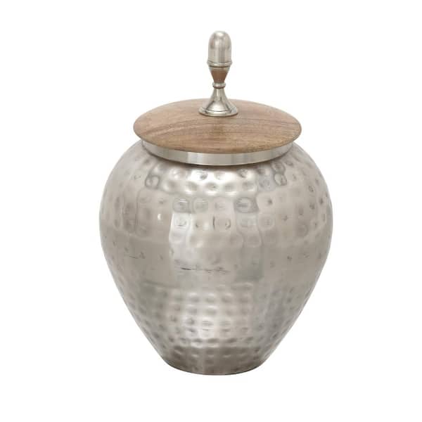 Litton Lane 12 in. Silver Metal Decorative Jars