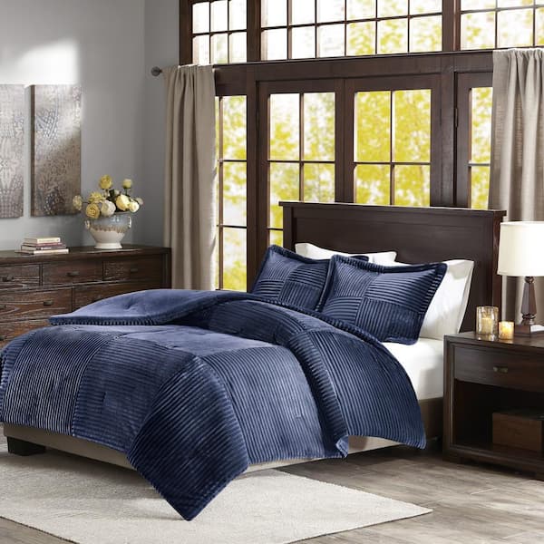 Madison Park Williams Navy Full/Queen Down Alternative Comforter