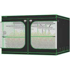 10 ft. x 10 ft. P108 Black Pro Grow Tent with Reflective Mylar Oxford Fabric and Extra Hanging Bars