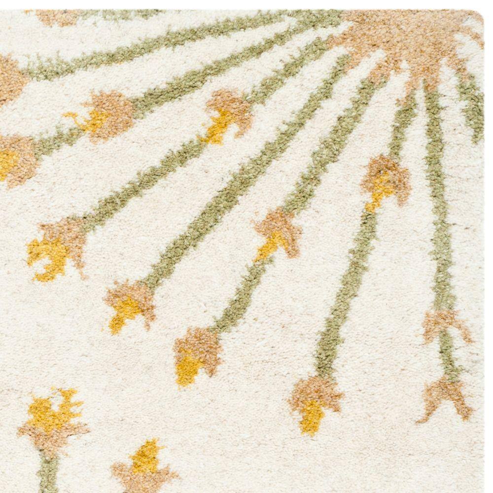 Hand-Tufted Beige Gold Wool Rectangular Area Rug, 2' x 3'