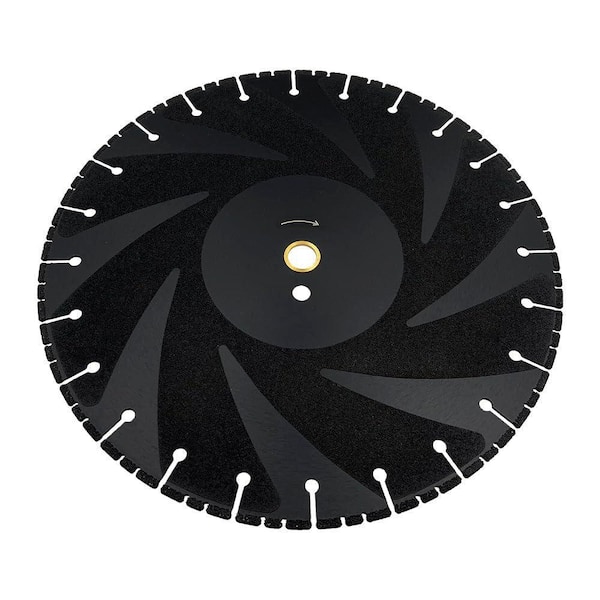 14 in. Metal, Segmented Rim, 0.125 in. Segment Width, Vacuum Brazed w/Side Protection Diamond Saw Blade, 1 in. Arbor