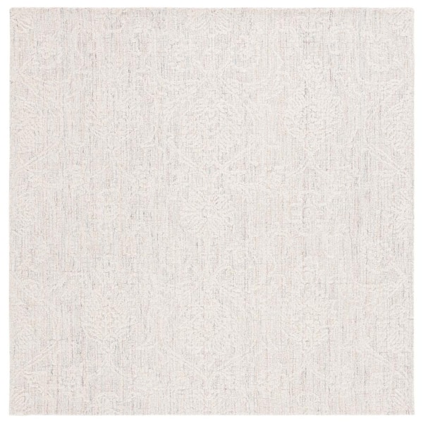 SAFAVIEH Ebony Blue/Ivory 6 ft. x 6 ft. Botanical Square Area Rug