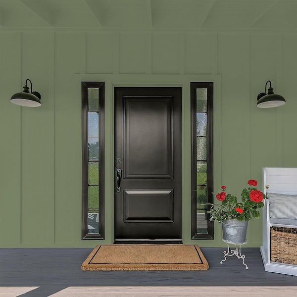 Glidden Essentials 5 gal. PPG1124-6 Dark Sage Flat Exterior Paint